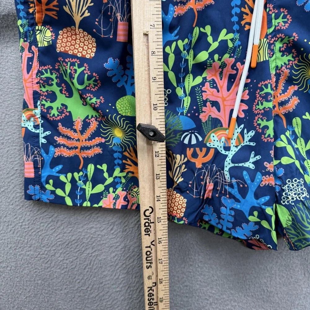 Rugged Shark Swim Shorts Mens Medium Multicolor Reef Trunks Lined Quick Dry
